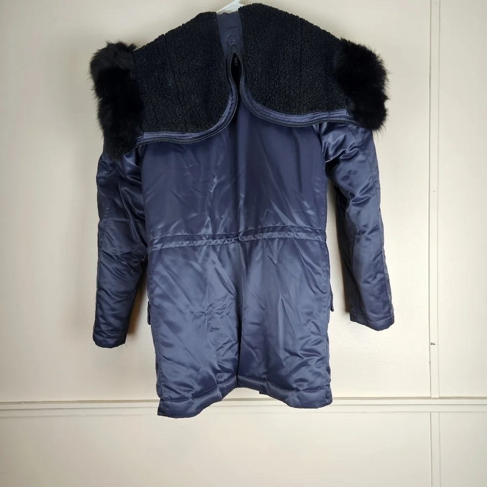 Theory Leonaard toggle coat with genuine coyote fur